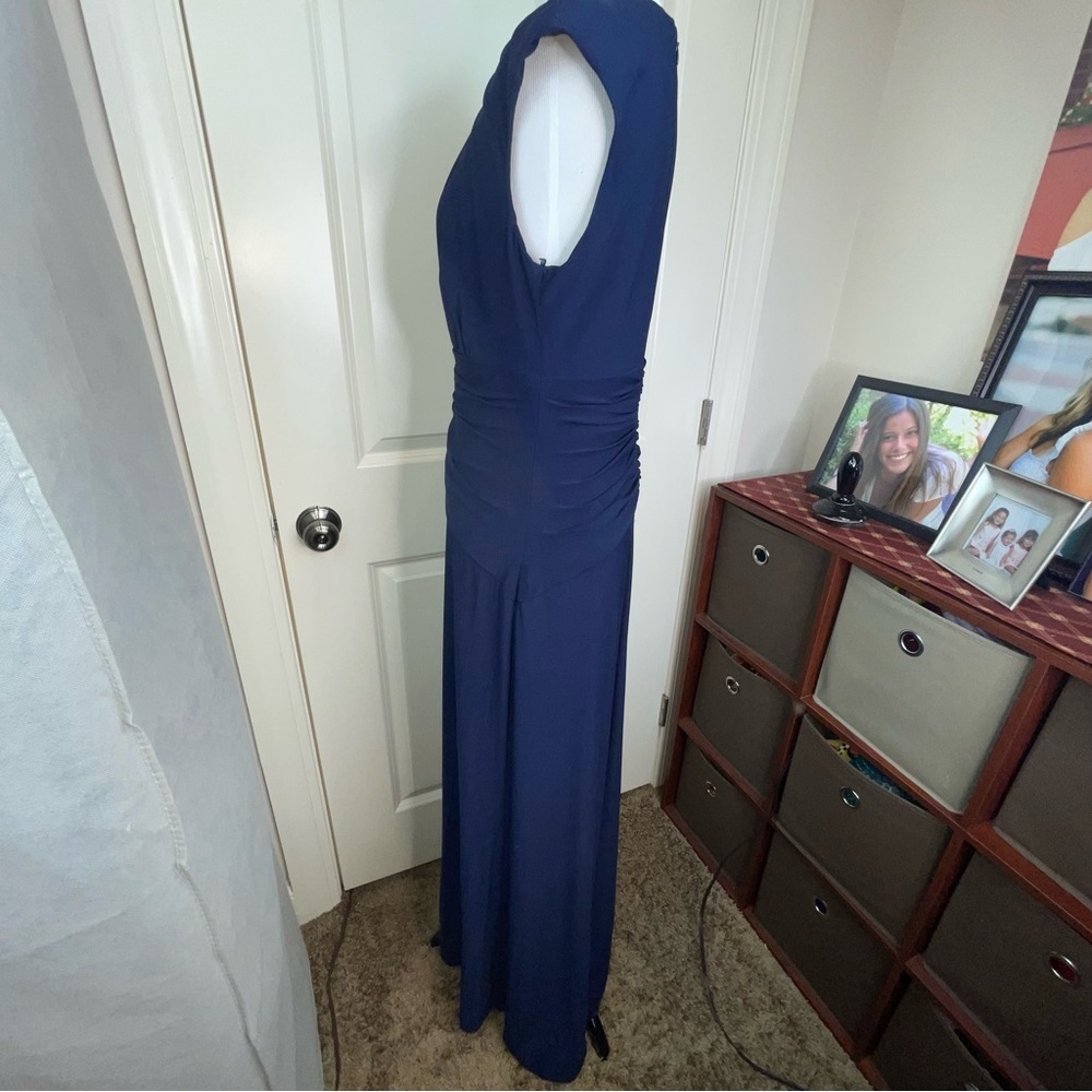 Vince Camuto Navy Blue Maxi Dress with Ruched Waist - Picture 12 of 16